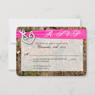 Cartão RSVP 3x5 R.S.V.P. Camo do Buck Doe Doe do Casal do Cart