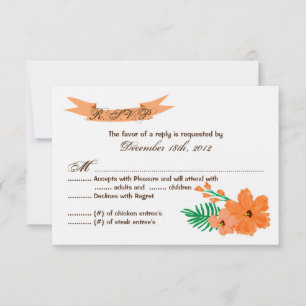 Cartão RSVP 3x5 R.S.V.P. Primavera Hibiscus Flower da Placa de