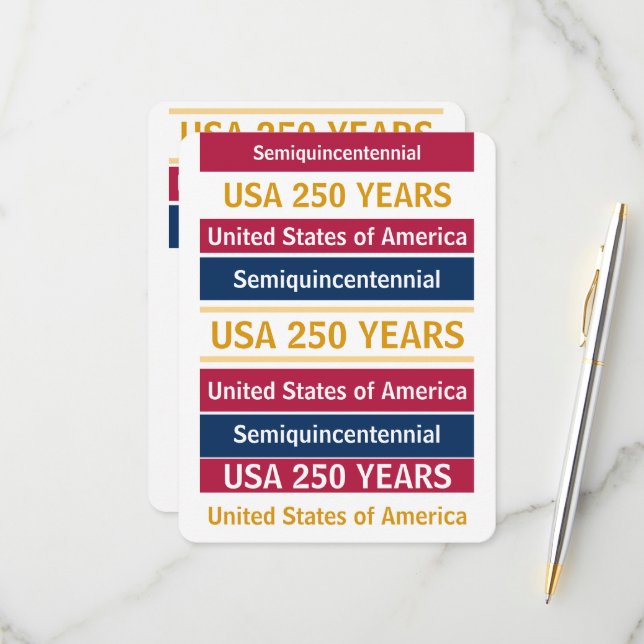 Cartão RSVP 4th of July 2026 USA 250 Years Semiquincentennial  (Frente/Verso In Situ)
