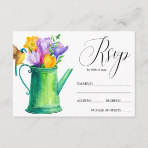 Cartão RSVP A água da Trendy Flower pode tulipar o casamento R