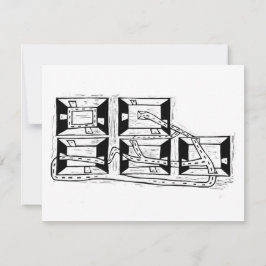 Cartão RSVP A Arquitetura da Conexão Linocut