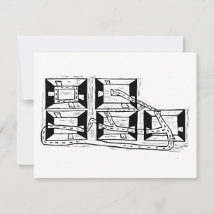 Cartão RSVP A Arquitetura da Conexão Linocut