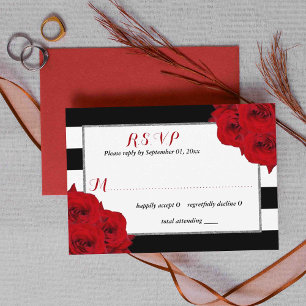 Cartão RSVP A Coleção de Casamento Chic Moderno Luxuoso - Rosa