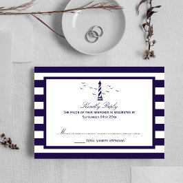 Cartão RSVP A Coleção de Casamento Farol Náutico