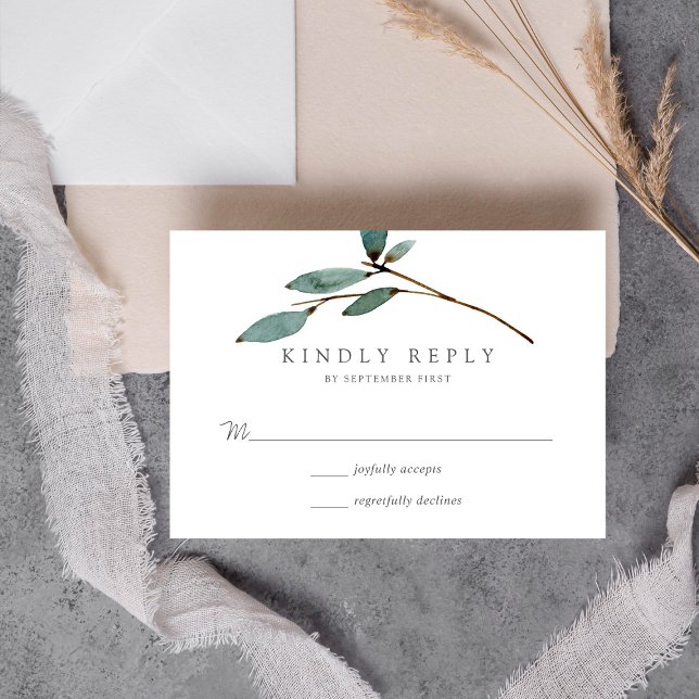 Cartão RSVP A Coleção de Casamentos de Felicidade Botânica (Criador carregado)