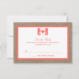 Cartão RSVP A Coleção de Casamentos de Praia de Coral Seacaval