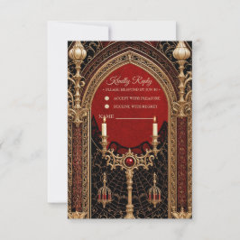 Cartão RSVP A escura elegância do estilo gótico.