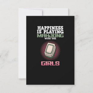 Cartão RSVP A Felicidade Está Jogando Jogos Jogadores De Mahjo