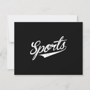 Cartão RSVP A palavra Esporte Um design irônico engraçado que