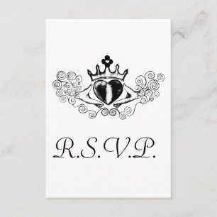 Cartão RSVP A placa Claddagh R.S.V.P (Preto)