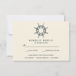 Cartão RSVP A roda do navio | VP de Casamento com Choise de Co