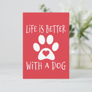 Cartão RSVP A Vida É Melhor Com Um Cão - Amantes de Cães