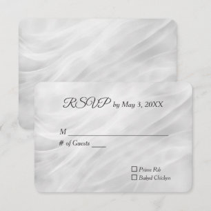 Cartão RSVP Abstrato de Marble Casamento Branco