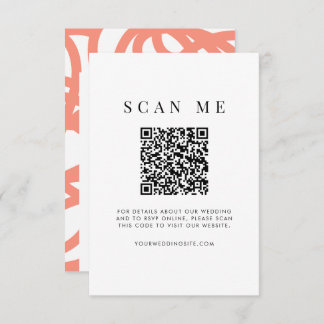 Cartão RSVP Abstrato Mínimo Pop de Coral Moderno