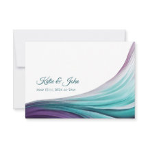 Abstrato-Roxo e Teal Modernos de Casamento