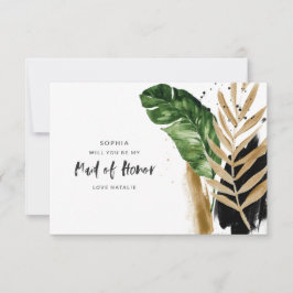 Cartão RSVP Abstrato tropical moderna madrinha de casamento pi