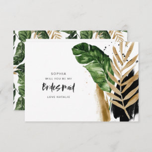 Cartão RSVP Abstrato tropical moderna pintada por Bridesmaid