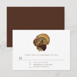 Cartão RSVP Ação de Graças ao Peru Elegante