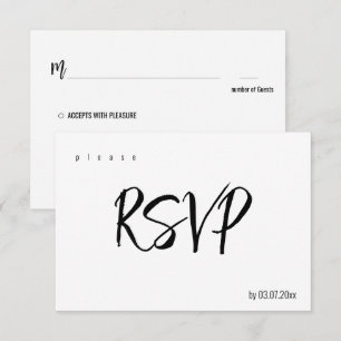 Cartão RSVP Aceitar/recusar 💍 Elegante Minimalista