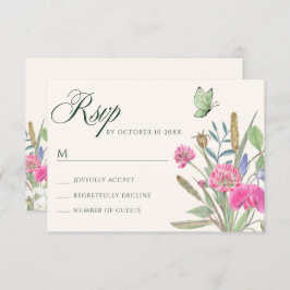 Cartão RSVP Aesthetic floral garden