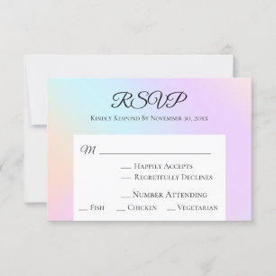 Cartão RSVP Aguarela Pastel de incandescência do inclinação
