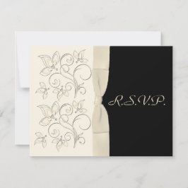 Cartão RSVP Alternativa de placa R.S.V.P. marfim e preta