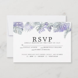 Cartão RSVP Ametyst Plum Watercolor Folaves Tropicais
