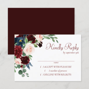 Cartão RSVP Amor Bloom  Recepção Dourada de quadros