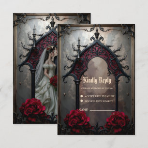 Cartão RSVP Amor Eterno Gótico