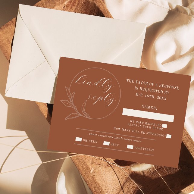 Cartão RSVP Amor eterno | Terracotta | (Criador carregado)