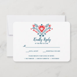 Cartão RSVP Amor Nórdico | VP de Casamento com Choise de Comid