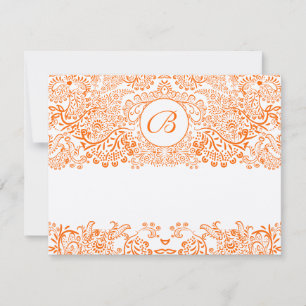 Cartão RSVP Amor Pássaros Laranja Coral LARANJA Ca