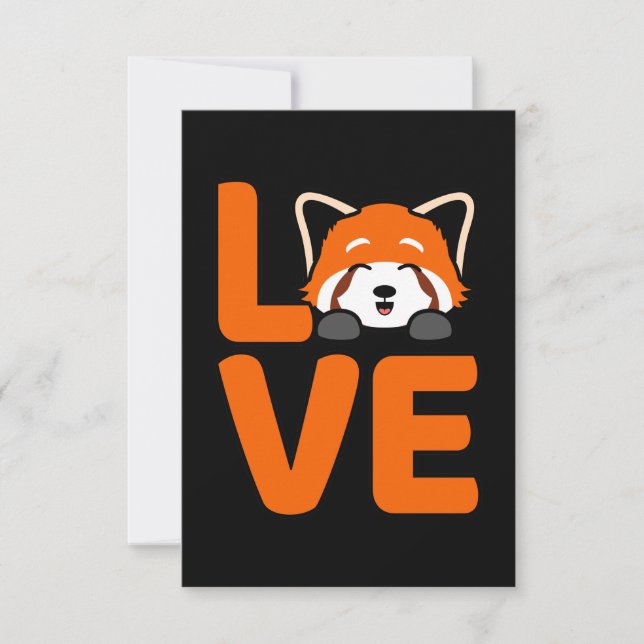 Cartão RSVP Amor Pet Cute Animal Red Panda Lover Graphi (Frente)