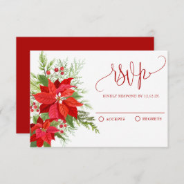 Cartão RSVP Amoreira floral vermelha