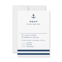 Âncora Náutica Azul Moderno Casamento