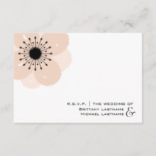 Cartão RSVP Anemone rosa Modern Wedding R.S.V.P.