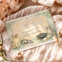 Cartão RSVP Animal Care White Coat Graduation