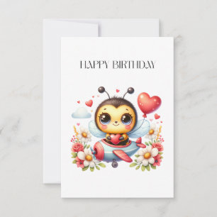 Cartão RSVP Aniversário do Piloto Abelha