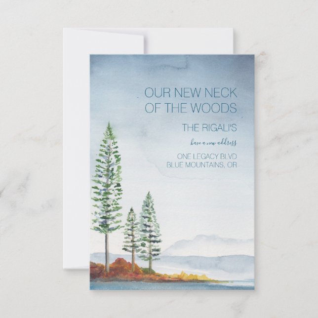 Cartão RSVP Anunciamento de Movimentação de Montanhas Azuis de (Frente)