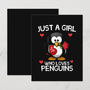 Cartão RSVP Apenas uma Garota que Ama Pinguins