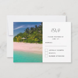 Cartão RSVP Aquamarine Ocean Tropical Beach Scenic Photo