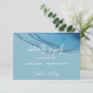 Cartão RSVP Aquamarino azul oceânico