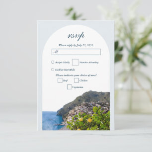 Cartão RSVP Aquarela Arco da Costa Amalfi Itália Limões Casame