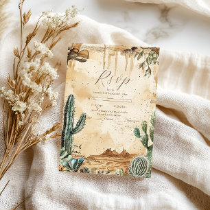 Cartão RSVP Aquarela Boho Ocidental 