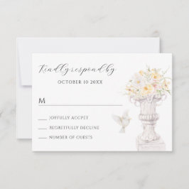 Cartão RSVP Aquarela de buquê flexível