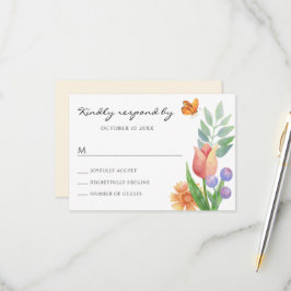 Cartão RSVP Aquarela de primavera