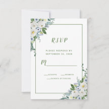 Aquarela Floral Elegante Casamento Branco Verde