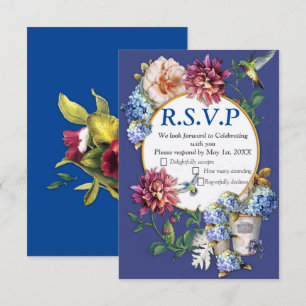 Cartão RSVP Aquarela Floral Era Vitoriana
