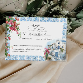 Cartão RSVP Aquarela Grécia | Confirmação de Casamento