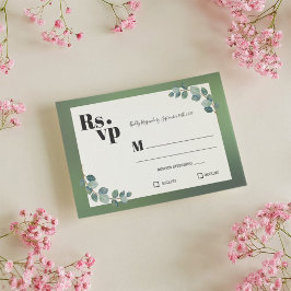 Cartão RSVP Aquarela Verde Eucalyptus